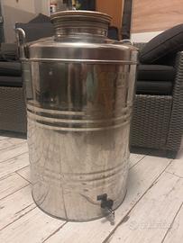 Fusto/ Bidone Inox 100 Litri per Olio e Liquidi