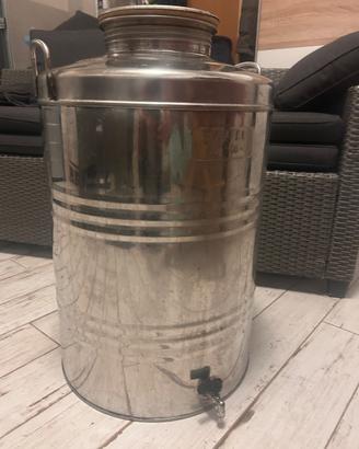 Fusto/ Bidone Inox 100 Litri per Olio e Liquidi