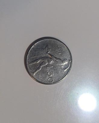 50 lire errore di conio testa rovesciata 