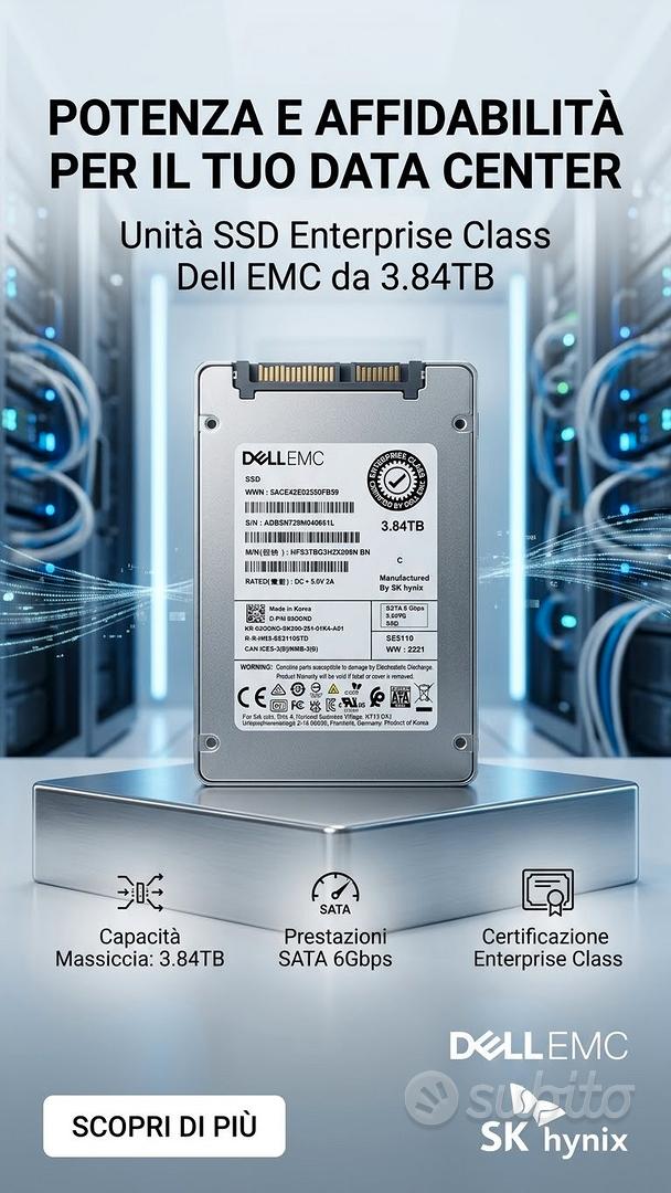 SSD Dell EMC 3.84TB Enterprise SATA 6Gbps - Informatica In vendita a Varese