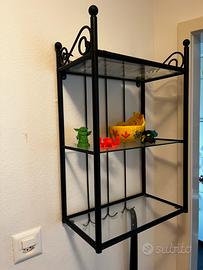 Pensile in ferro battuto e vetro