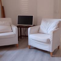 2 poltroncine sfoderabili écru 