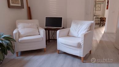  2 poltroncine sfoderabili écru 