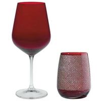 Set bicchieri acqua rossi con serigrafia