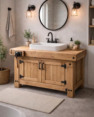 Banco da falegname artigianale in legno massello –