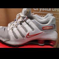 NIKE SHOX TL BIANCO ARGENTO ROSSO  N. 43