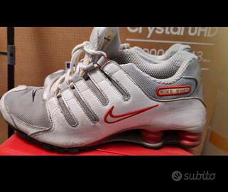 NIKE SHOX TL BIANCO ARGENTO ROSSO  N. 43