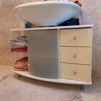 Mobile bagno+specchio+ pensile+mensola vetro