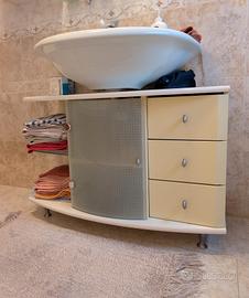 Mobile bagno+specchio+ pensile+mensola vetro