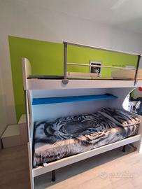 letto soppalco con scaletta contenitore