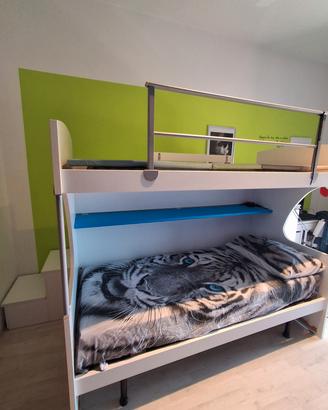 letto soppalco con scaletta contenitore