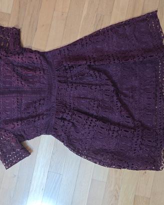 Vestito H&M in pizzo bordeaux – Taglia M