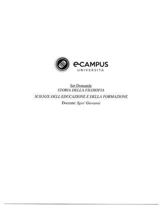 STORIA DELLA FILOSOFIA