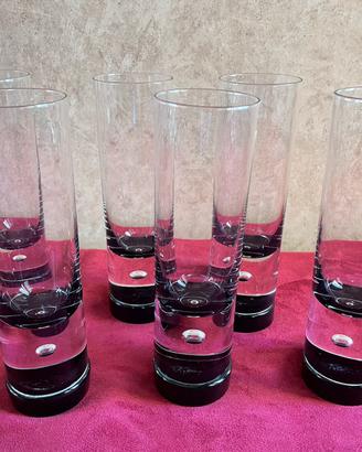 Servizio di 6 bicchieri cristallo anni 70 vintage
