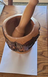 Mortaio ricavato da un tronco