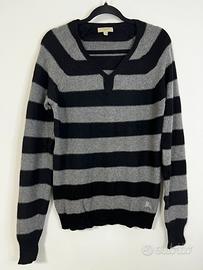Maglione burberry M jersey cashmere scolo v nero