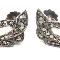 Antichi e splendidi orecchini argento marcasite