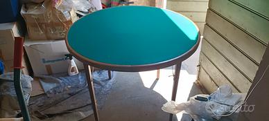 Tavolo da gioco rotondo originale degli anni '50