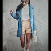 cappotto azzurro lanoso M