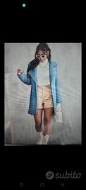 cappotto azzurro lanoso M