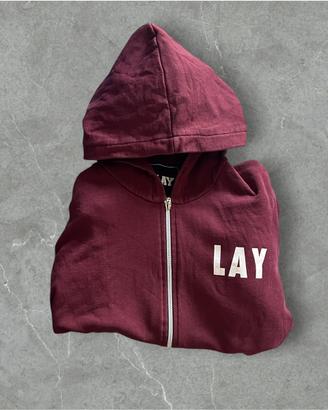 Felpa LAY Bordeau Zip e Cappuccio Uomo / Donna