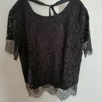 camicia in pizzo nero