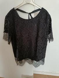 camicia in pizzo nero