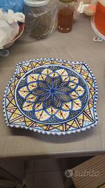 Piatto maiolica arabesco decorato a mano 