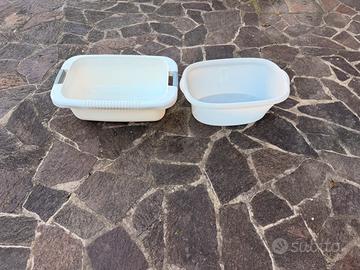 2 bacinelle grandi per la casa