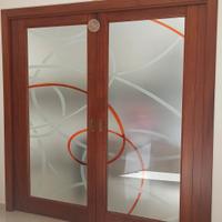 Doppia porta scrigno in legno e vetro