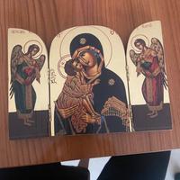 Trittico religioso bizantino in legno