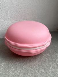 Porta gioielli macaron rosa e bianco 10 cm