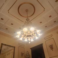 Lampadario Vetro Murano e Oro 10+6 Luci