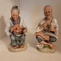 Coppia statuette in ceramica  anni '70.