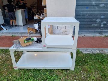 Tavolo esterno metallo bianco lucido 54x120x48