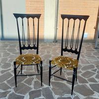COPPIA DI SEDIE CHIAVARINE STILE GIO PONTI ANNI 50