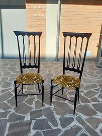 COPPIA DI SEDIE CHIAVARINE STILE GIO PONTI ANNI 50