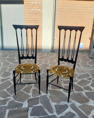 COPPIA DI SEDIE CHIAVARINE STILE GIO PONTI ANNI 50