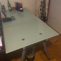 Num. 6 scrivanie in vetro ed acciaio