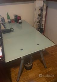 Num. 6 scrivanie in vetro ed acciaio