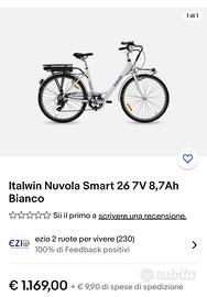 bici italwin nuvola smart 27 tv 8,7ah bianca