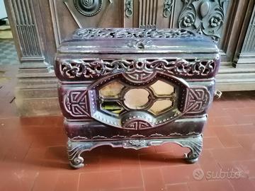 stufa a legna in ghisa smaltata 