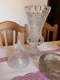 Vaso di cristallo  con posacenere