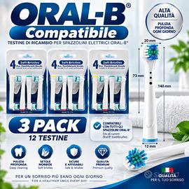 ORAL-B - 12 TESTINE COMPATIBILI SPAZZOLINO ELETTRI