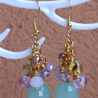 Orecchini sfere sfaccettate in resina 