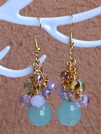 Orecchini sfere sfaccettate in resina 