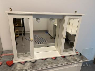 Mobile specchiera bianco per bagno