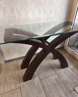 Consolle design vetro e legno