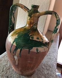 Anfora artigianale  terracotta smaltata- anni '60
