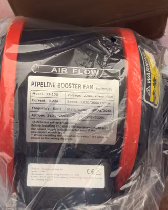 Veja pipeline booster fan yj-100 Ventilatore